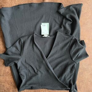 H & M black wrap, midi dress